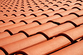 Roof tiles close-up