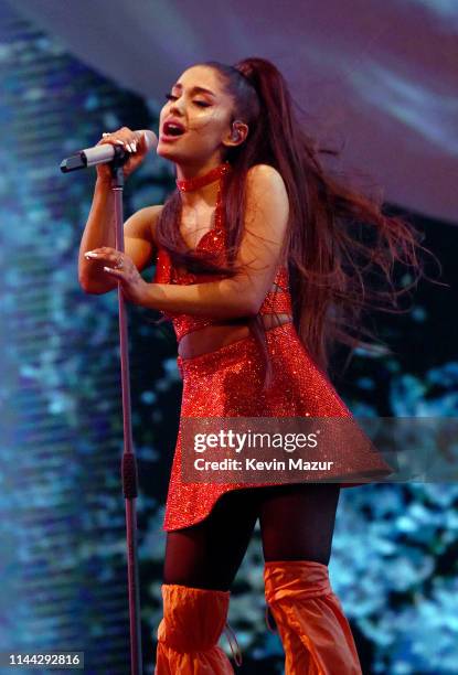 Ariana Grande performs at Coachella Stage during the 2019 Coachella Valley Music And Arts Festival on April 21, 2019 in Indio, California.