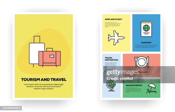 tourism and travel related infographic - boarding pass infographic stock illustrations