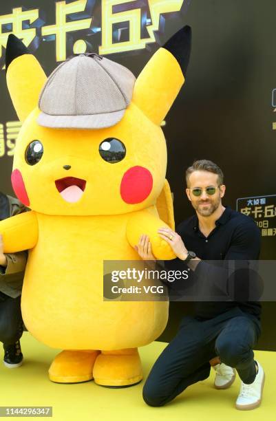 Canadian-American actor Ryan Reynolds attends a press conference of film 'Detective Pikachu' on April 21, 2019 in Beijing, China.