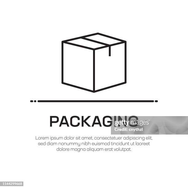 packaging vector line icon - simple thin line icon, premium quality design element - opening parcel stock illustrations