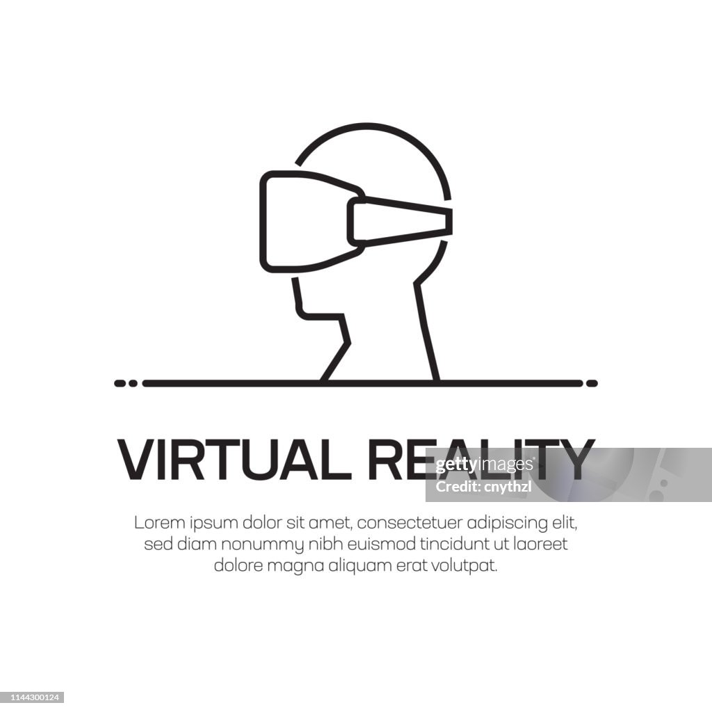 Icono de línea vectorial de realidad virtual: icono de línea delgada simple, elemento de diseño de calidad premium