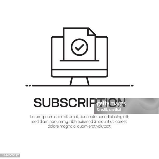 abonnement vector line icon-simple thin line icon, premium quality design element - cash register stock-grafiken, -clipart, -cartoons und -symbole