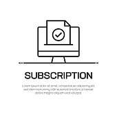 Subscription Vector Line Icon - Simple Thin Line Icon, Premium Quality Design Element