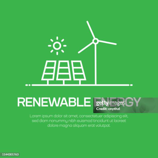 renewable energy vector line icon-simple thin line icon, premium quality design element - erneuerbarkeit stock-grafiken, -clipart, -cartoons und -symbole