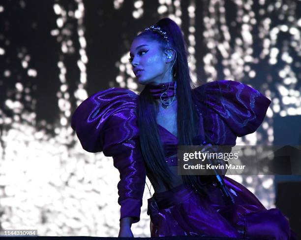 Ariana Grande performs at Coachella Stage during the 2019 Coachella Valley Music And Arts Festival on April 21, 2019 in Indio, California.