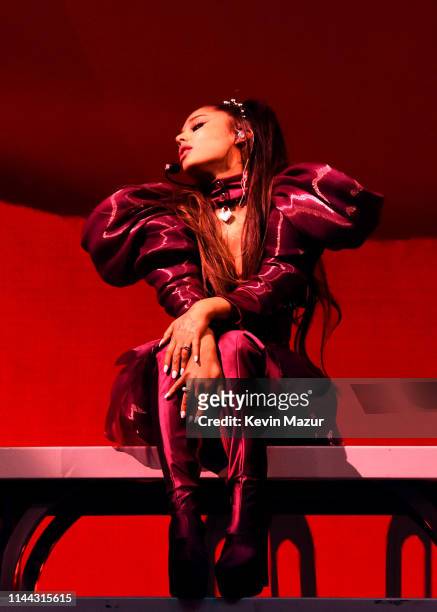 Ariana Grande performs at Coachella Stage during the 2019 Coachella Valley Music And Arts Festival on April 21, 2019 in Indio, California.