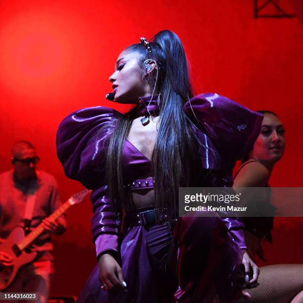 Ariana Grande performs at Coachella Stage during the 2019 Coachella Valley Music And Arts Festival on April 21, 2019 in Indio, California.