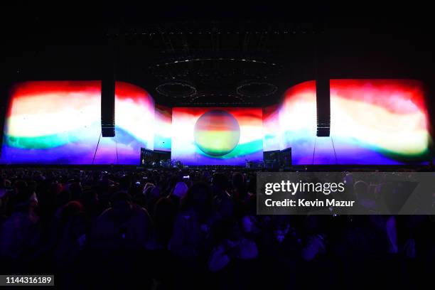 Ariana Grande performs at Coachella Stage during the 2019 Coachella Valley Music And Arts Festival on April 21, 2019 in Indio, California.