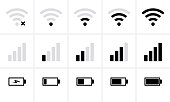 Phone bar status Icons, battery Icon, wifi signal strength