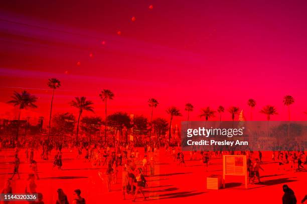 Festival atmosphere at the 2019 Coachella Valley Music And Arts Festival - Weekend 2 on April 21, 2019 in Indio, California.