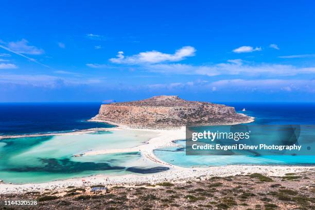 amazing view of crete island sea shore - crète photos et images de collection