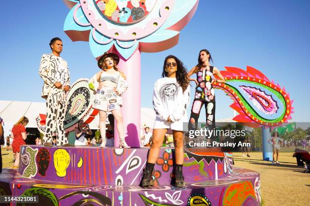 Festival goers attend the 2019 Coachella Valley Music And Arts Festival - Weekend 2 on April 21, 2019 in Indio, California.