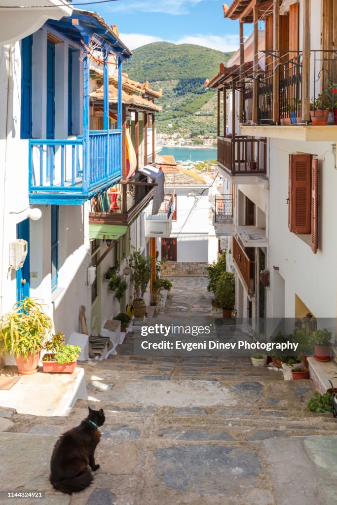 Tiny Greek street in the town