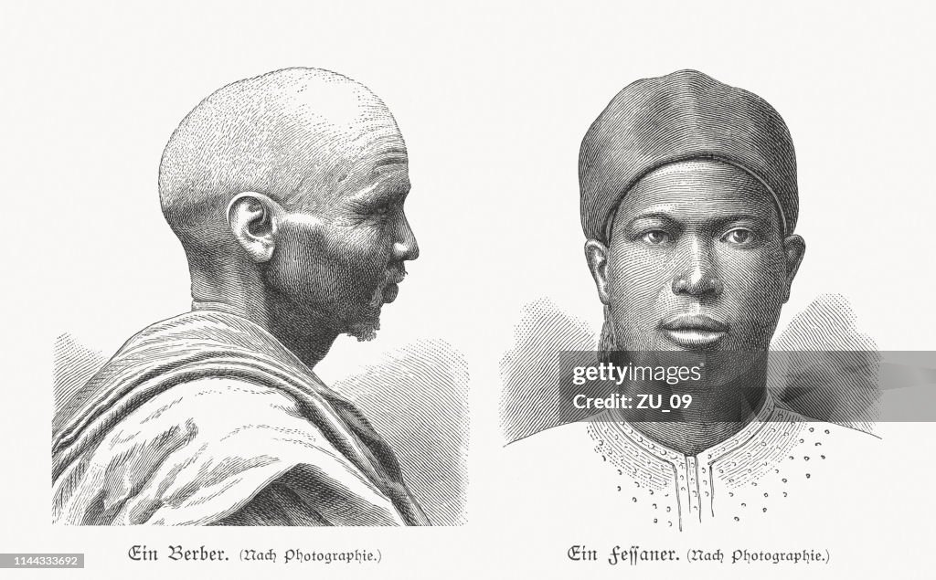 Feezan R Berber And Fezzan African Indigenous People Wood Engravings Published ...