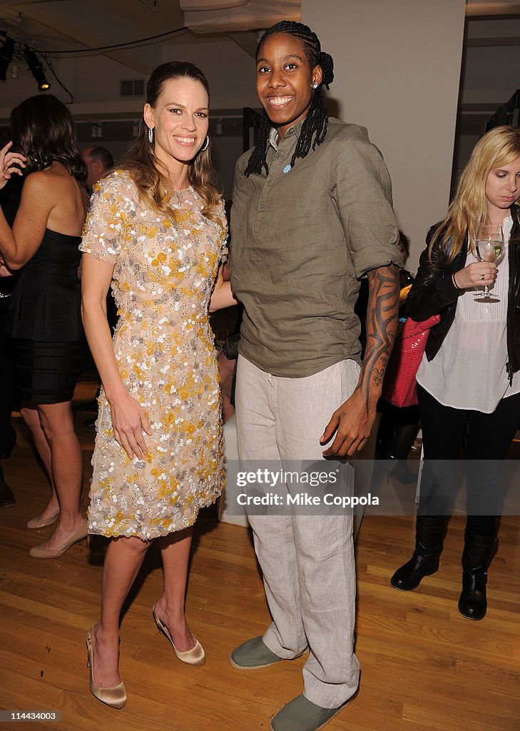 The American Cancer Society And Executive Producer Hilary Swank Preview "Choose You" At Blue Carpet Event