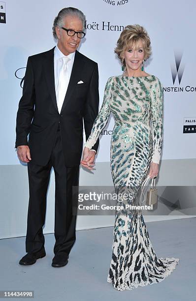 Jane Fonda and Richard Perry attend amfAR's Cinema Against AIDS Gala during the 64th Annual Cannes Film Festival at Hotel Du Cap on May 19, 2011 in...