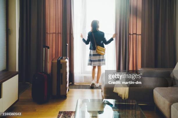 tourist woman staying in luxury hotel - hotel poland stock pictures, royalty-free photos & images