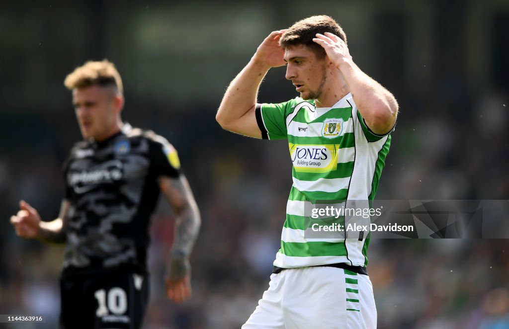 Yeovil Town v Colchester United - Sky Bet League Two