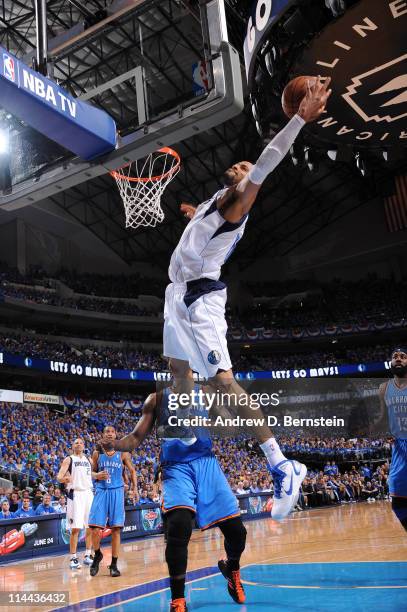 Tyson Chandler of the Dallas Mavericks rebounds against the Oklahoma City Thunder during Game Two of the Western Conference Finals in the 2011 NBA...