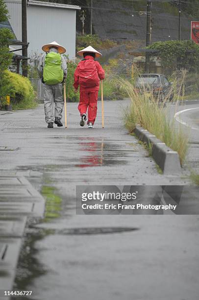 pilgrims on   88 temple journey. - ehime prefecture stock pictures, royalty-free photos & images