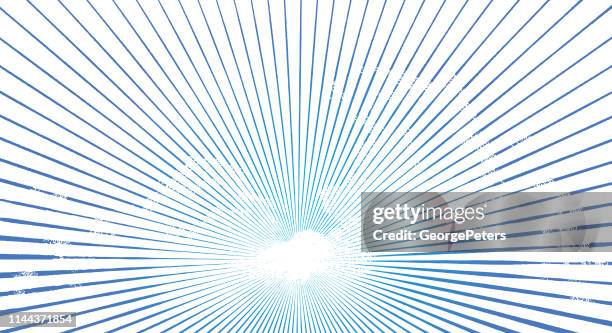 engraved cloudscape with sunbeams - dramatic clouds stock illustrations