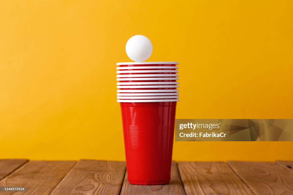 College party sport - beer pong