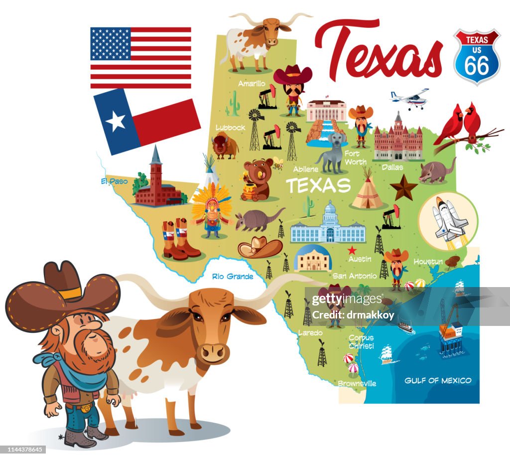 CARTOON MAP OF TEXAS