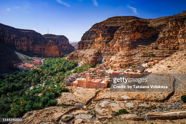 small village amtoudi, morocco, africa - high atlas morocco stock pictures, royalty-free photos & images