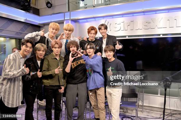 Lil Dicky and NCT 127 visit SiriusXM Studios on April 22, 2019 in New York City.
