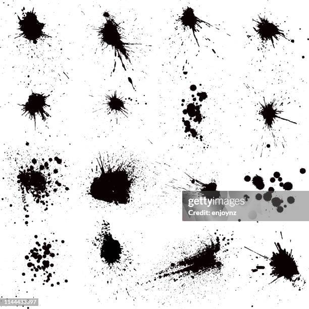 black paint splatters - mud splatter stock illustrations
