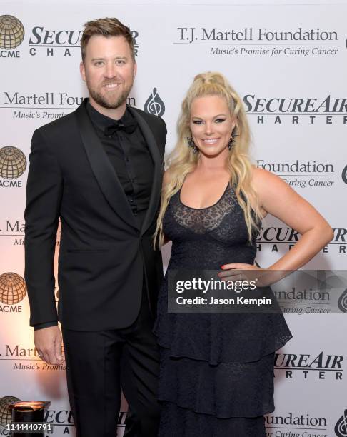 Charles Kelley and Cassie McConnell attend The T.J. Martell Foundation Nashville Best Cellars 2019 at the Loews Vanderbilt Hotel on April 22, 2019 in...