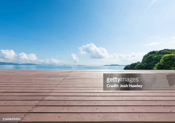outdoor observation deck and parking lot - beach deck stock pictures, royalty-free photos & images