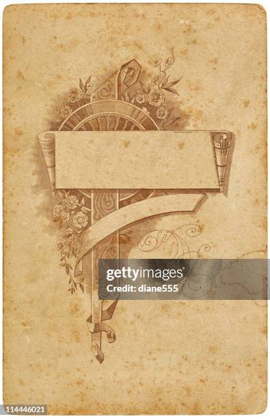 antique card with banner - cartouche stock illustrations