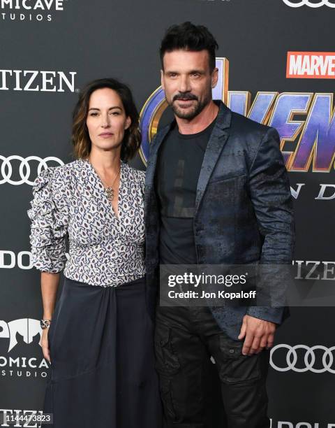 Wendy Moniz and Frank Grillo attend the World Premiere Of Walt Disney Studios Motion Pictures "Avengers: Endgame" at Los Angeles Convention Center on...