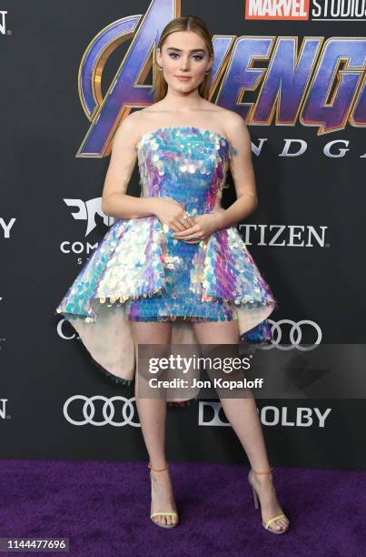 Meg Donnelly attends the World Premiere Of Walt Disney Studios Motion Pictures "Avengers: Endgame" at Los Angeles Convention Center on April 22, 2019...