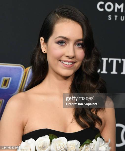 Emma Fuhrmann attends the World Premiere Of Walt Disney Studios Motion Pictures "Avengers: Endgame" at Los Angeles Convention Center on April 22,...