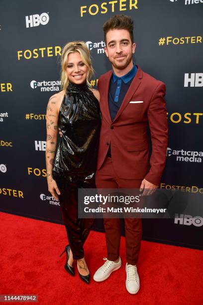Singer/songwriter Christina Perri and Paul Costabile attend the LA premiere of HBO's "Foster" at Linwood Dunn Theater on April 22, 2019 in Los...