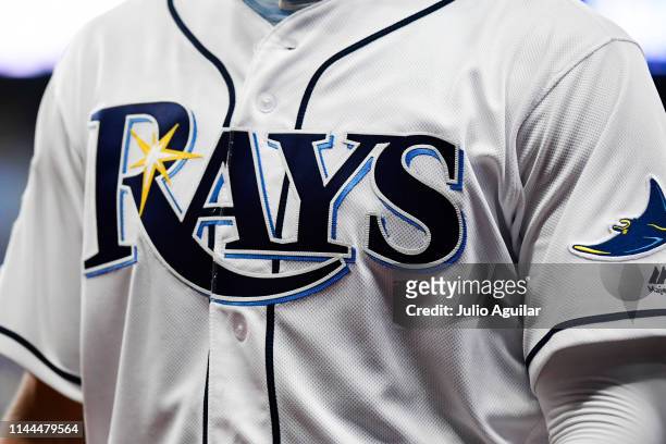 Kevin Kiermaier of the Tampa Bay Rays runs back to the dugout during a game against the Baltimore Orioles at Tropicana Field on April 16, 2019 in St....
