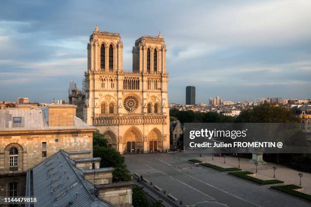 cathédrale notre-dame de paris - v notre dame stockfoto's en -beelden