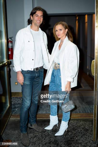 Tom Palmer and Elizabeth Sulcer attend Gigi Hadid's 24th Birthday at L'Avenue in Midtown on April 22, 2019 in New York City.