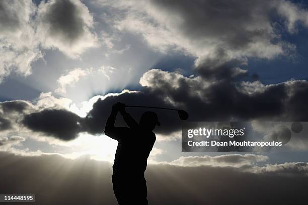 Gary Murphy of Ireland tees of the 1st hole during day two of the Madeira Islands Open on May 20, 2011 in Porto Santo Island, Portugal.