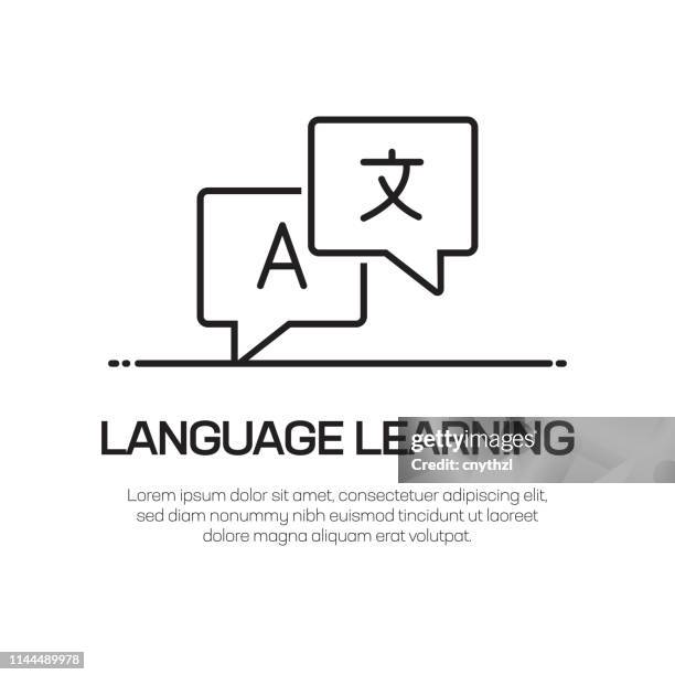 language learning vector line icon - simple thin line icon, premium quality design element - translation stock illustrations