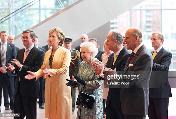 British Ambassador Julian King, President Mary McAleese, Queen Elizabeth II, Dr Martin McAleese, Prince Philip, Duke of Edinburgh and Taoiseach of...