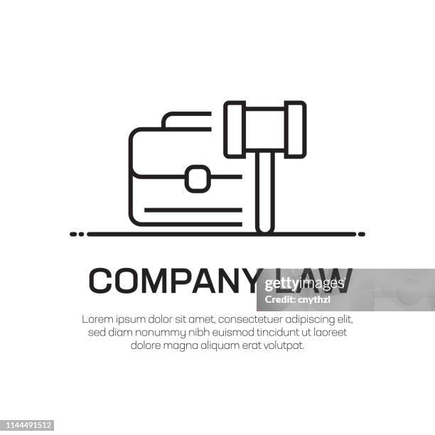 company law vector line icon - simple thin line icon, premium quality design element - law logo stock illustrations