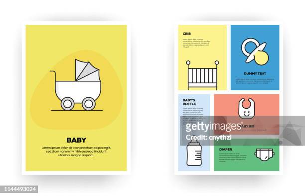 baby related infographic - babyhood stock illustrations