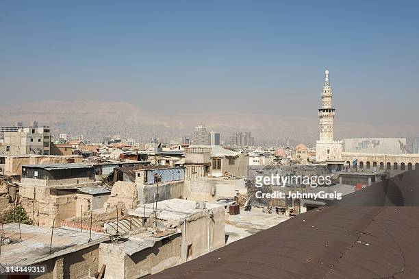 damasco telhado vista - syrian imagens e fotografias de stock