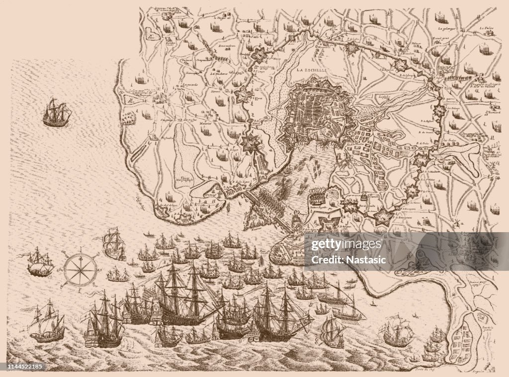 The Siege of La Rochelle was a result of a war between the French royal forces of Louis XIII of France and the Huguenots of La Rochelle in 1627–28