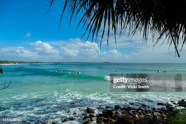 noosa heads queensland australia beach scene - noosa beach stock pictures, royalty-free photos & images