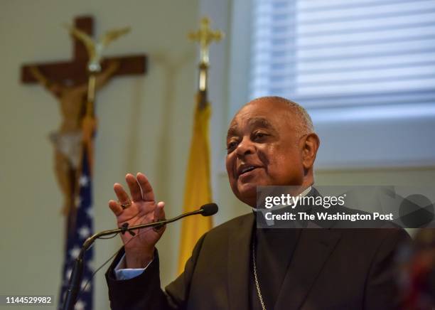 Archbishop Wilton D. Gregory is introduced as the new leader of the Catholic Church in Washington, DC, on Thursday, April 4 in Hyattsville, MD. The...